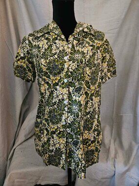 Women's Penneys Hawaii Hawaiian Shirt Blouse Medium Vintage Sz M MINT